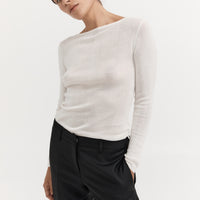 Long Sleeve Basic Top - Ivory