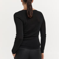Long Sleeve Basic Top - Black