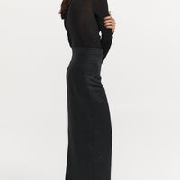 Venteto Linen Skirt - Black