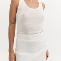 Venteto Linen Skirt - Ivory