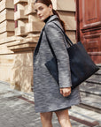 Vivi Leather Tote Bag - Black