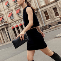 Vivi Leather Clutch - Black