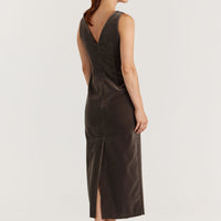 Classic Velvet Dress - Shale Grey