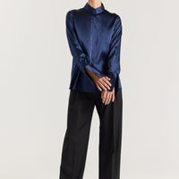 Alta Silk Shirt - Sea Blue