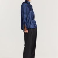 Alta Silk Shirt - Sea Blue