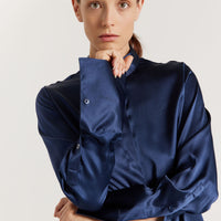 Alta Silk Shirt - Sea Blue