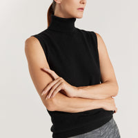 Aurora Sleeveless Rollneck - Black