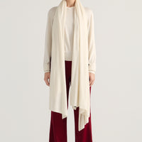 Aria Silk Cashmere Scarf- Ivory