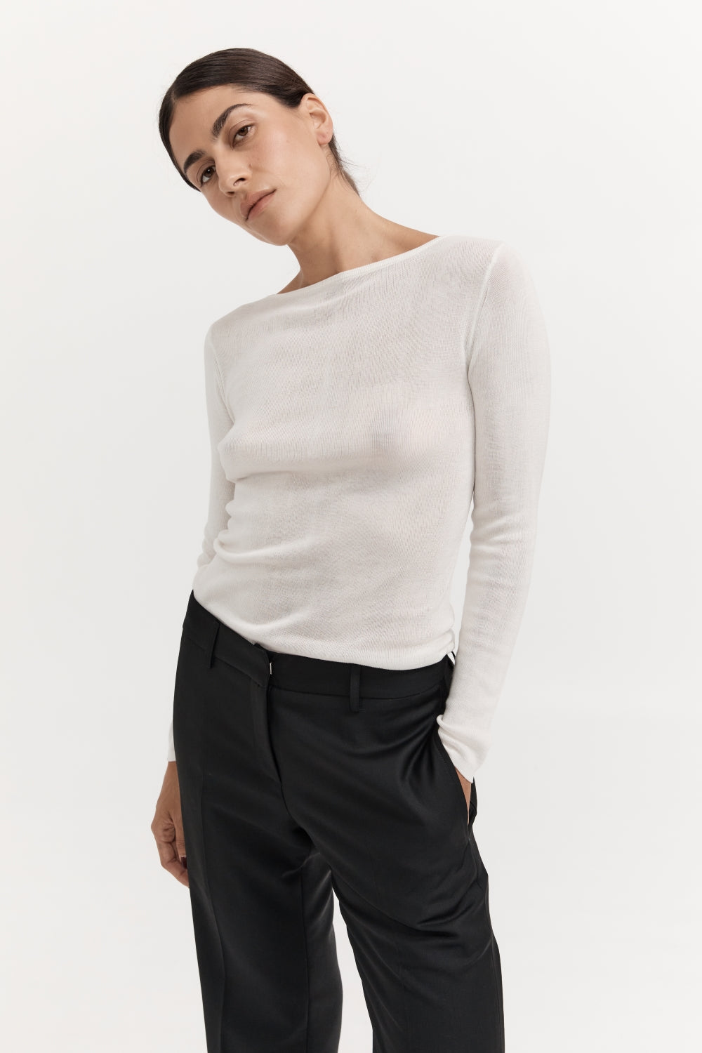 Long Sleeve Basic Top - Ivory