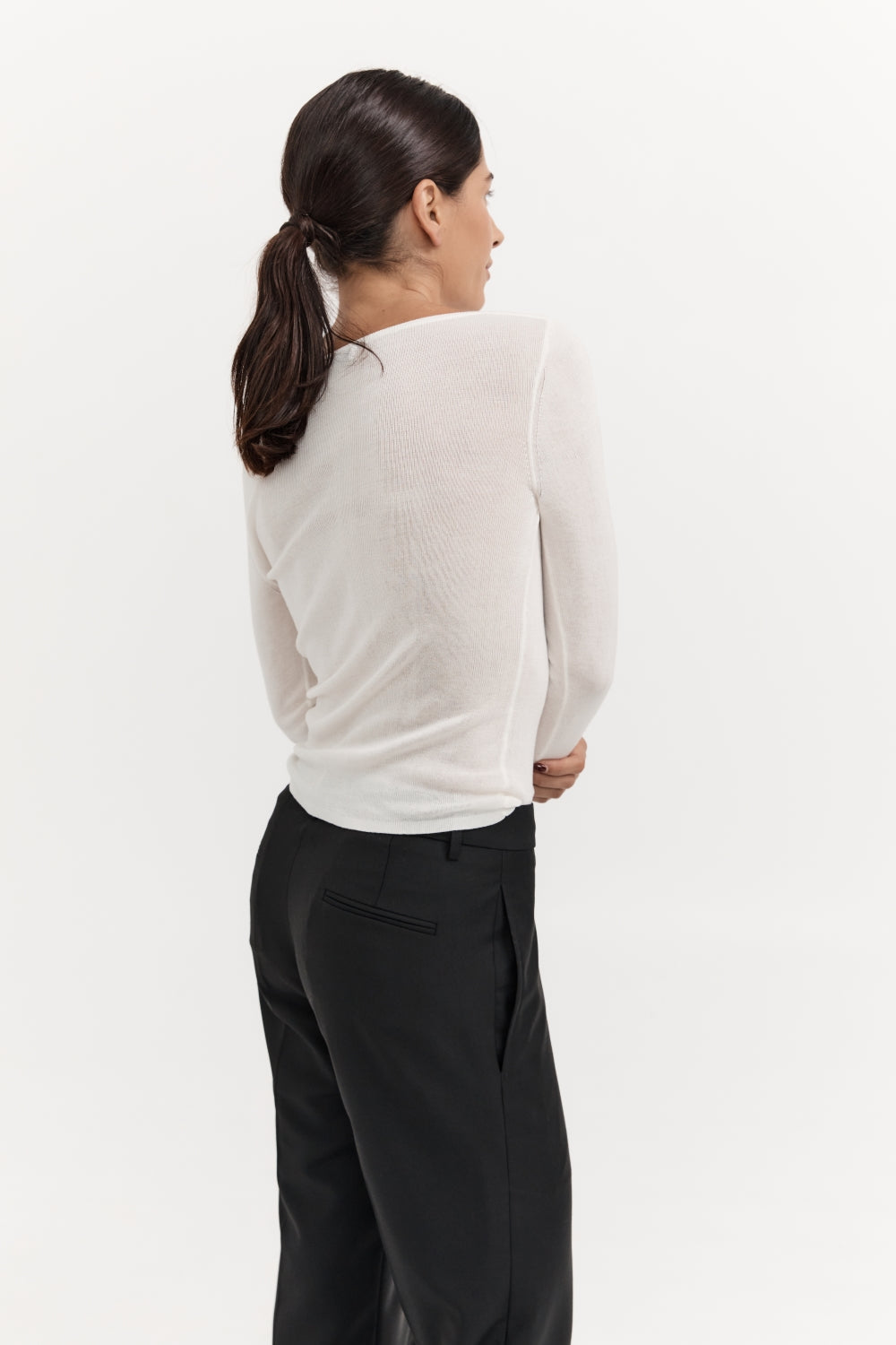 Long Sleeve Basic Top - Ivory