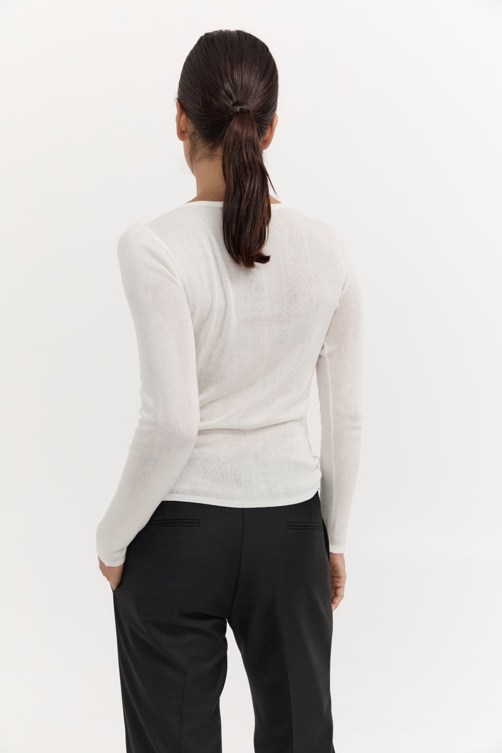 Long Sleeve Basic Top - Ivory