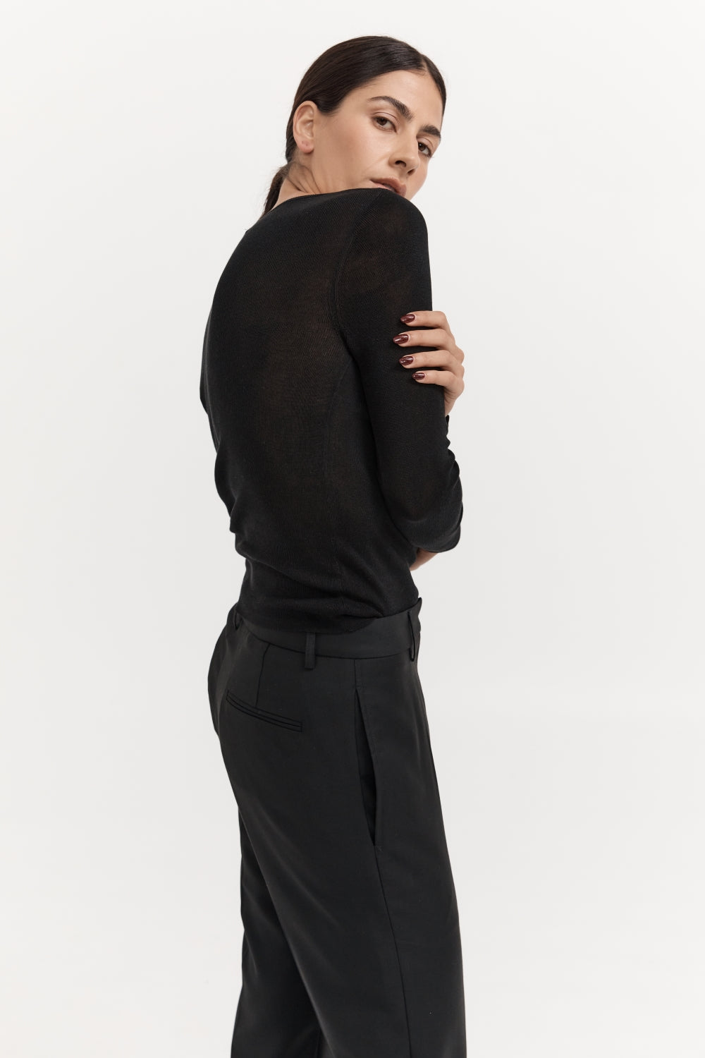 Long Sleeve Basic Top - Black