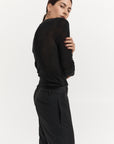 Long Sleeve Basic Top - Black