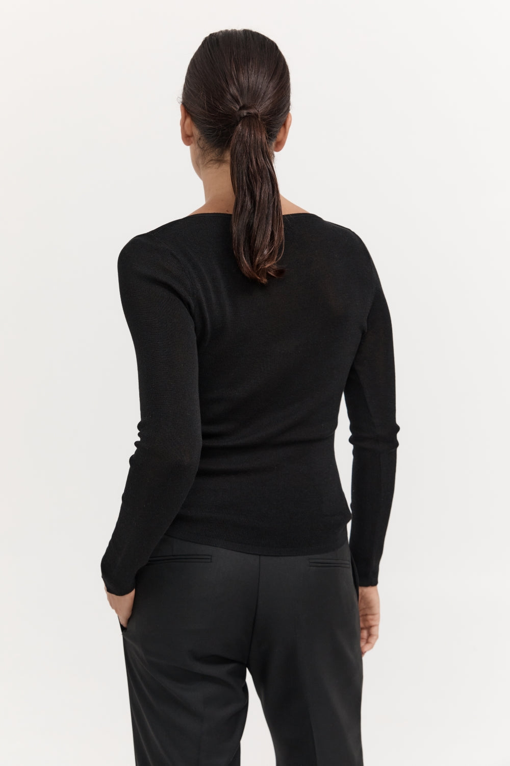 Long Sleeve Basic Top - Black
