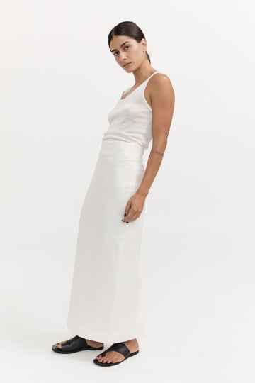 Venteto Linen Skirt - Ivory