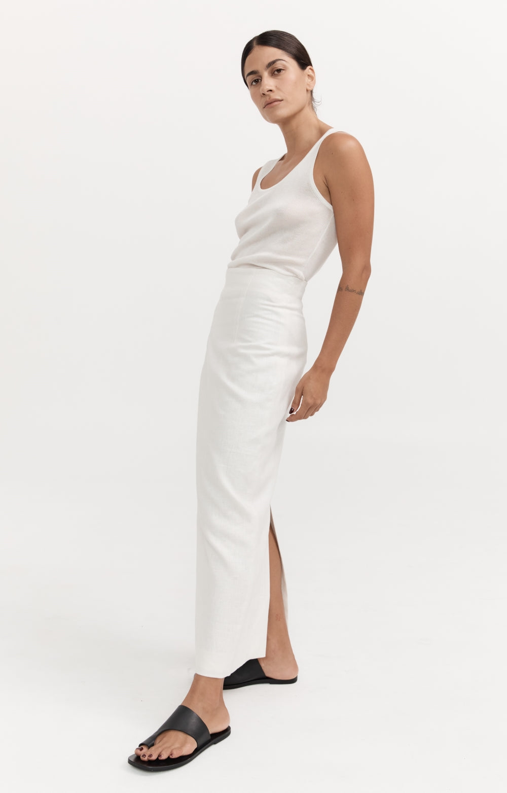Venteto Linen Skirt - Ivory