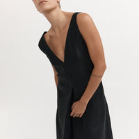 Anais Linen Dress - Black