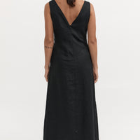 Anais Linen Dress - Black