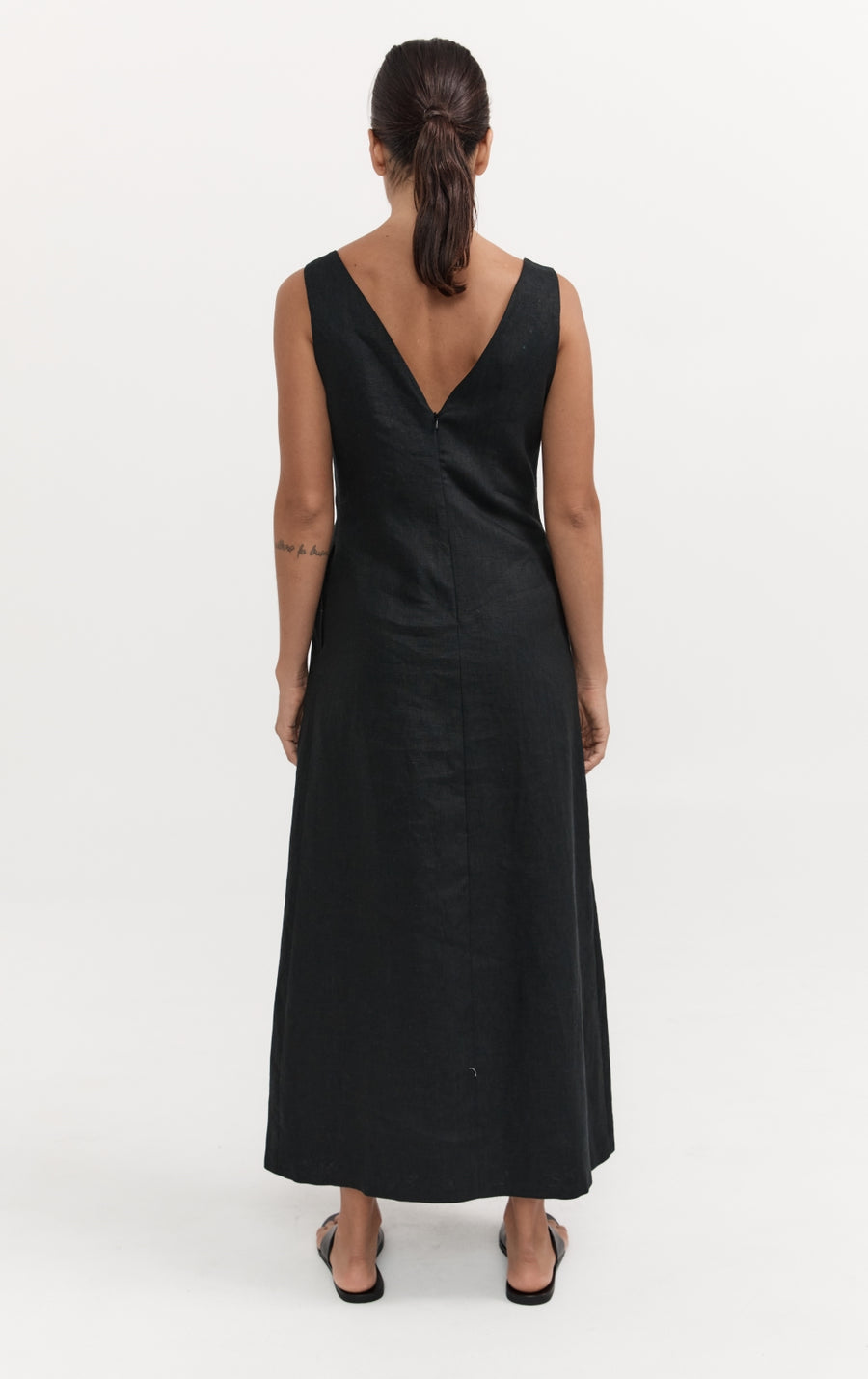 Anais Linen Dress - Black