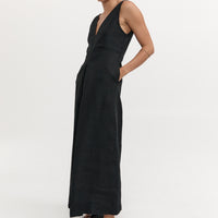 Anais Linen Dress - Black