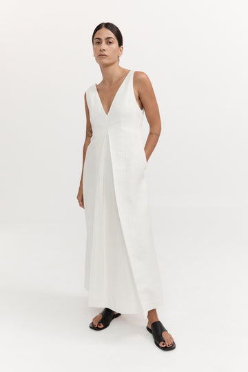 Anais Linen Dress - Ivory