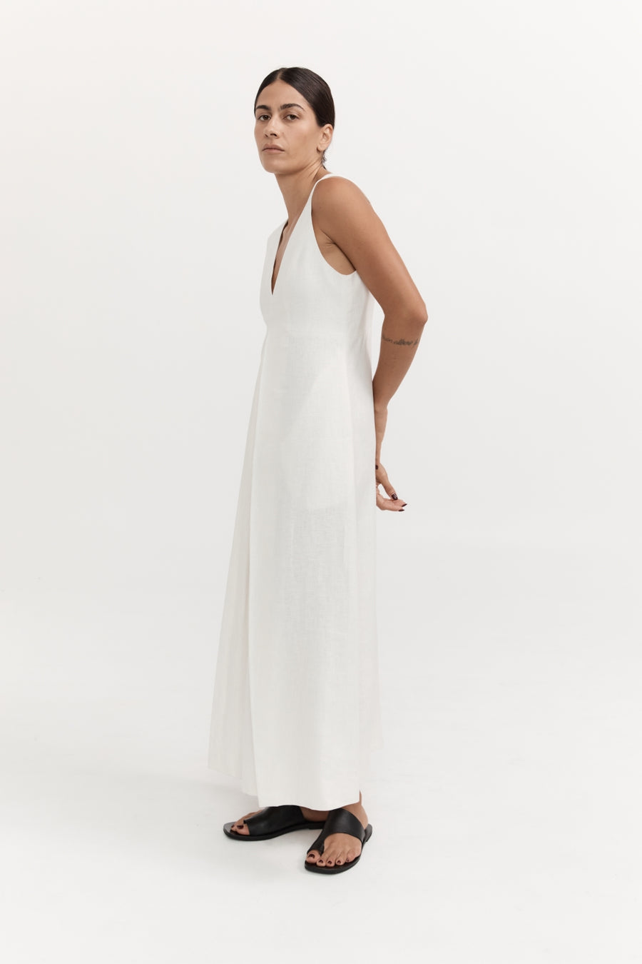 Anais Linen Dress - Ivory