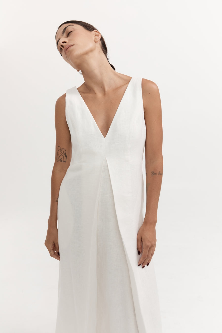 Anais Linen Dress - Ivory