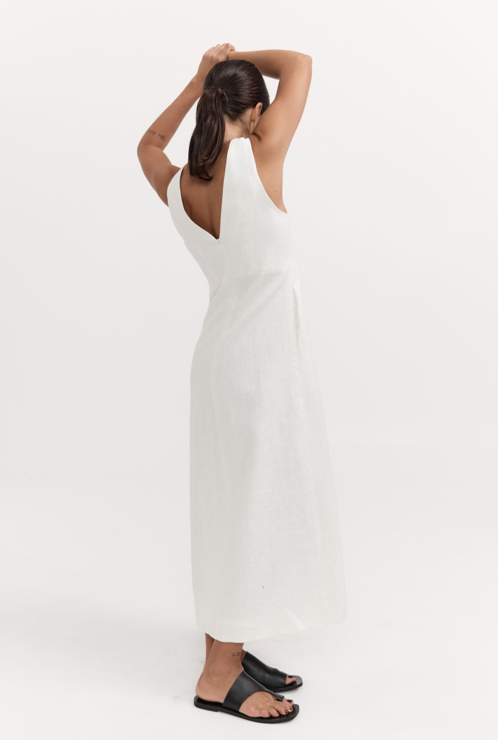 Anais Linen Dress - Ivory