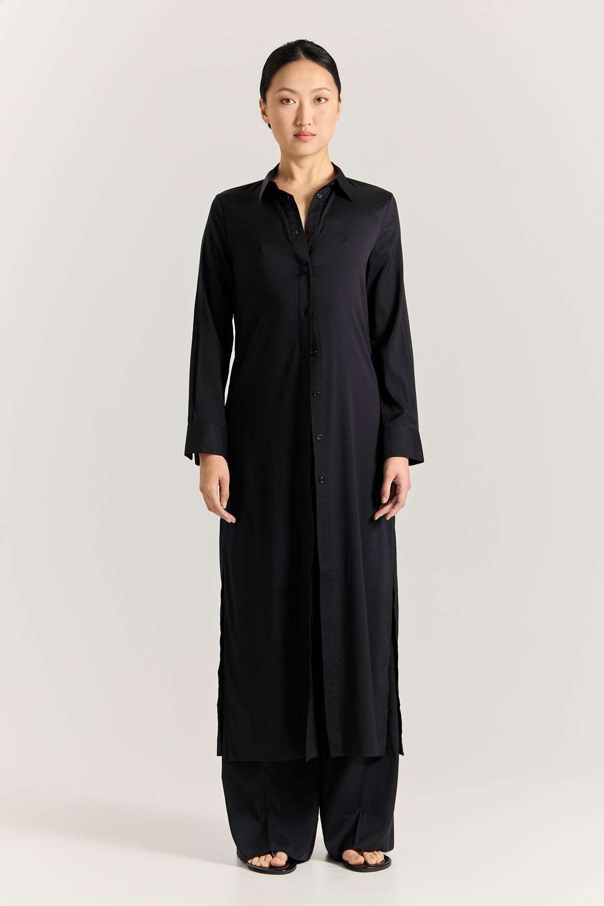 Serena Shirt Dress - Black