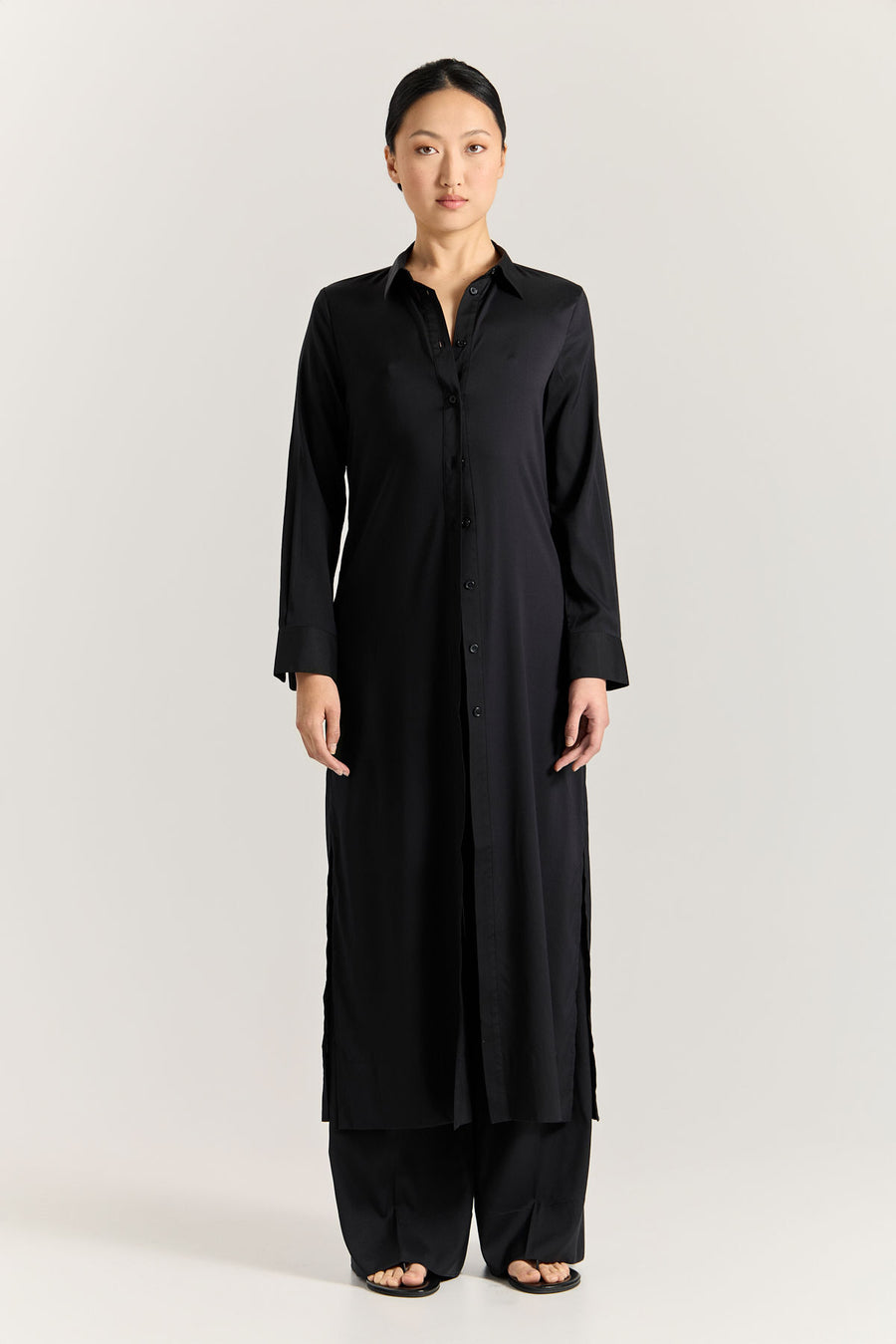 Serena Shirt Dress - Black