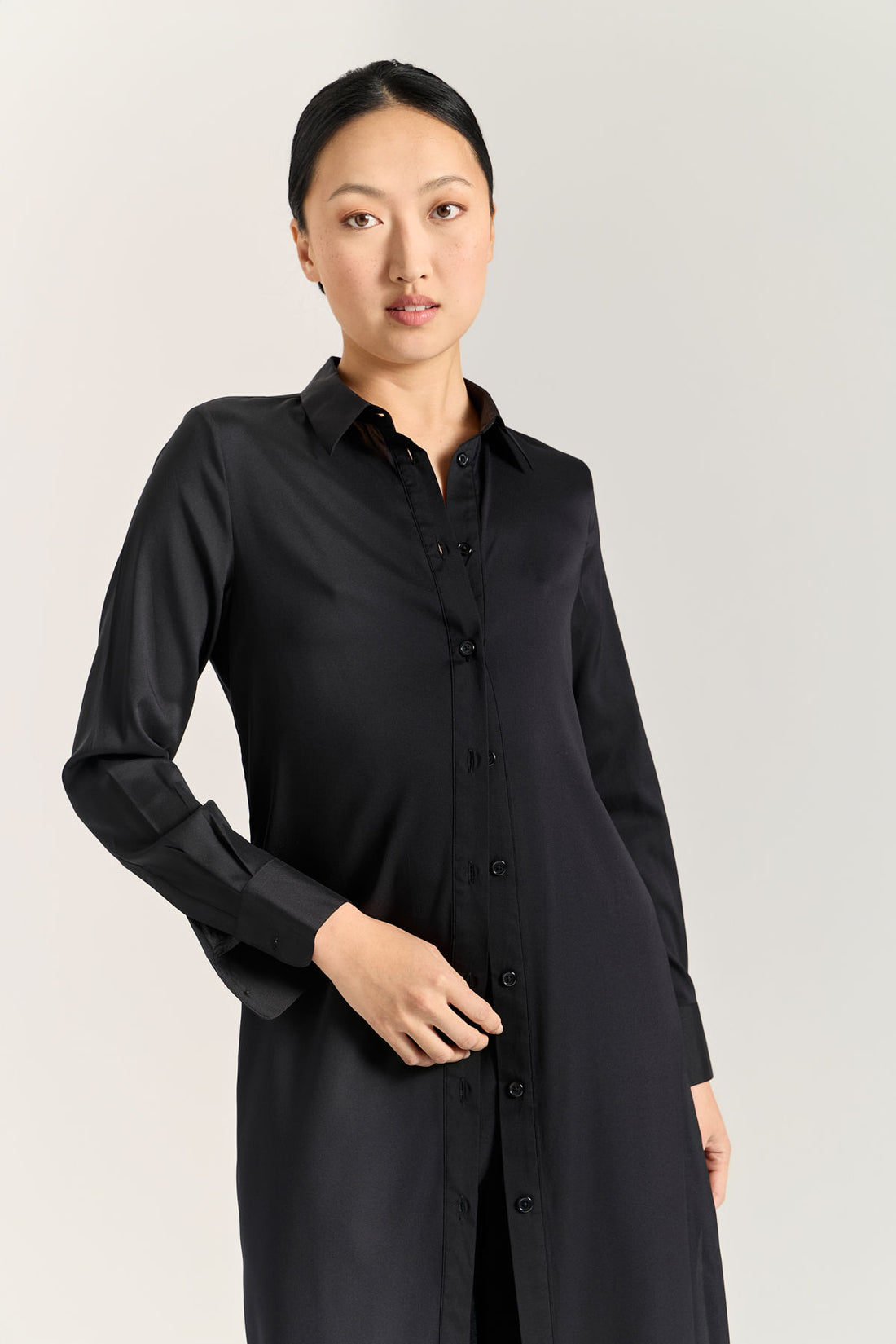 Serena Shirt Dress - Black