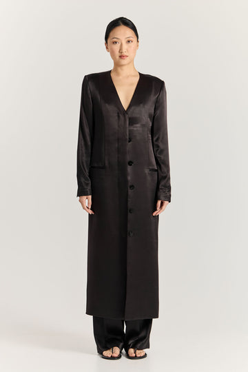 Kora Coat Dress - Black