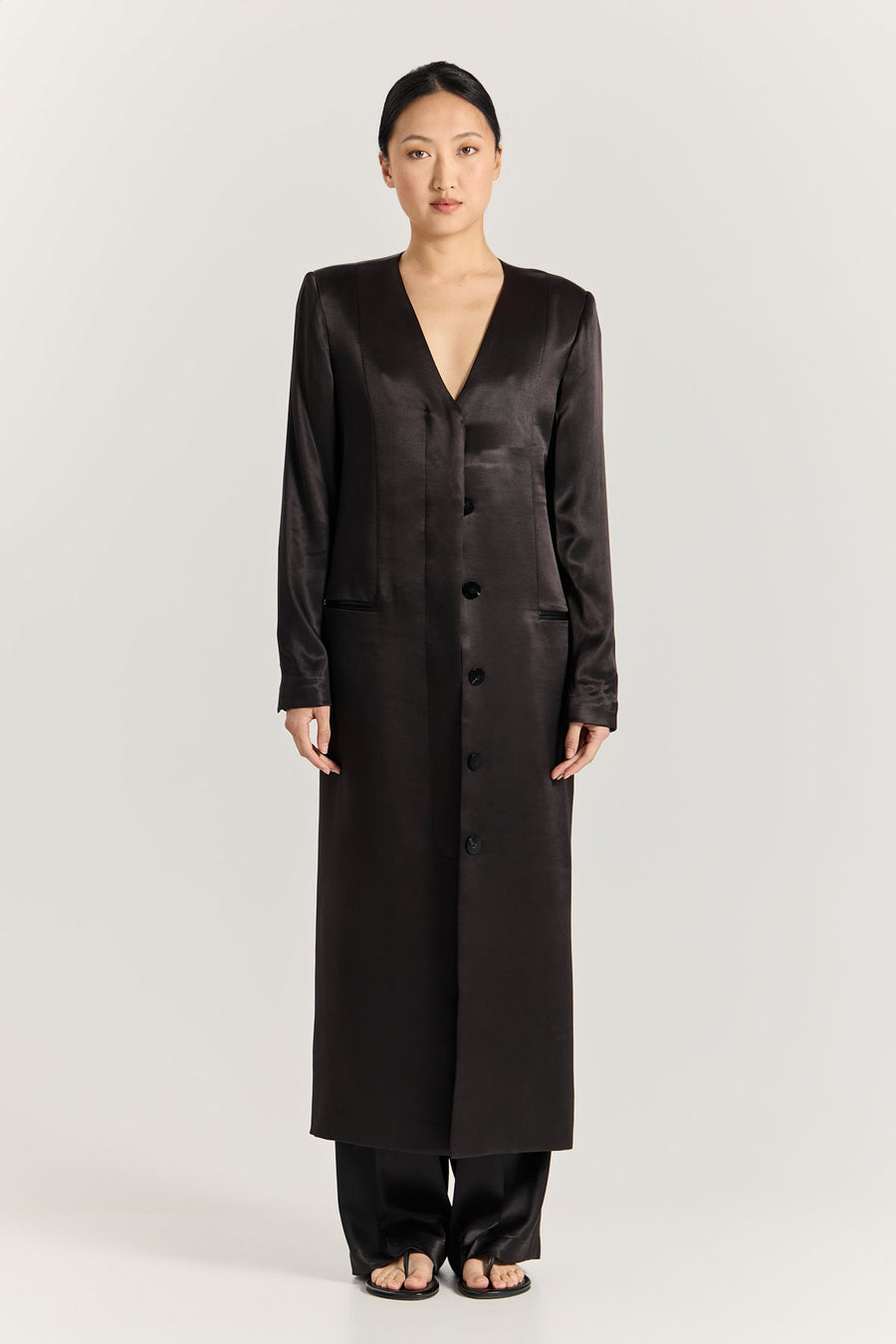 Kora Coat Dress - Black