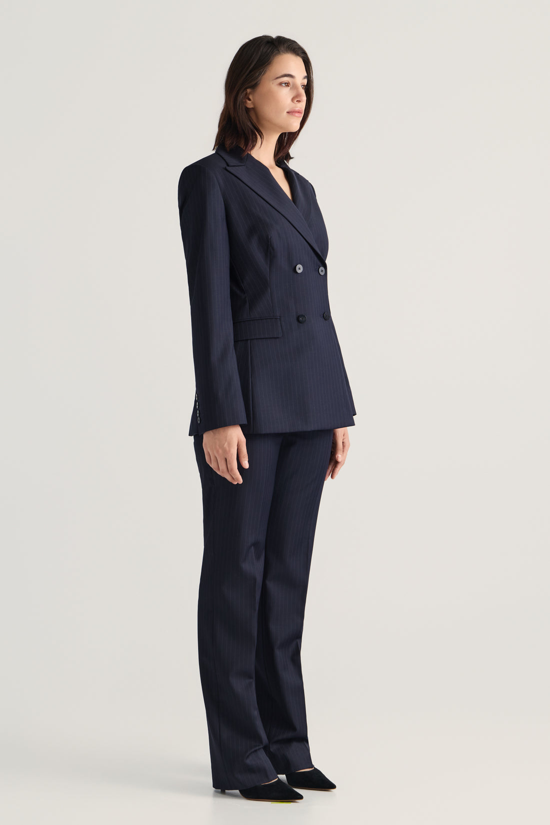 Arcadia Jacket - Navy Pinstripe