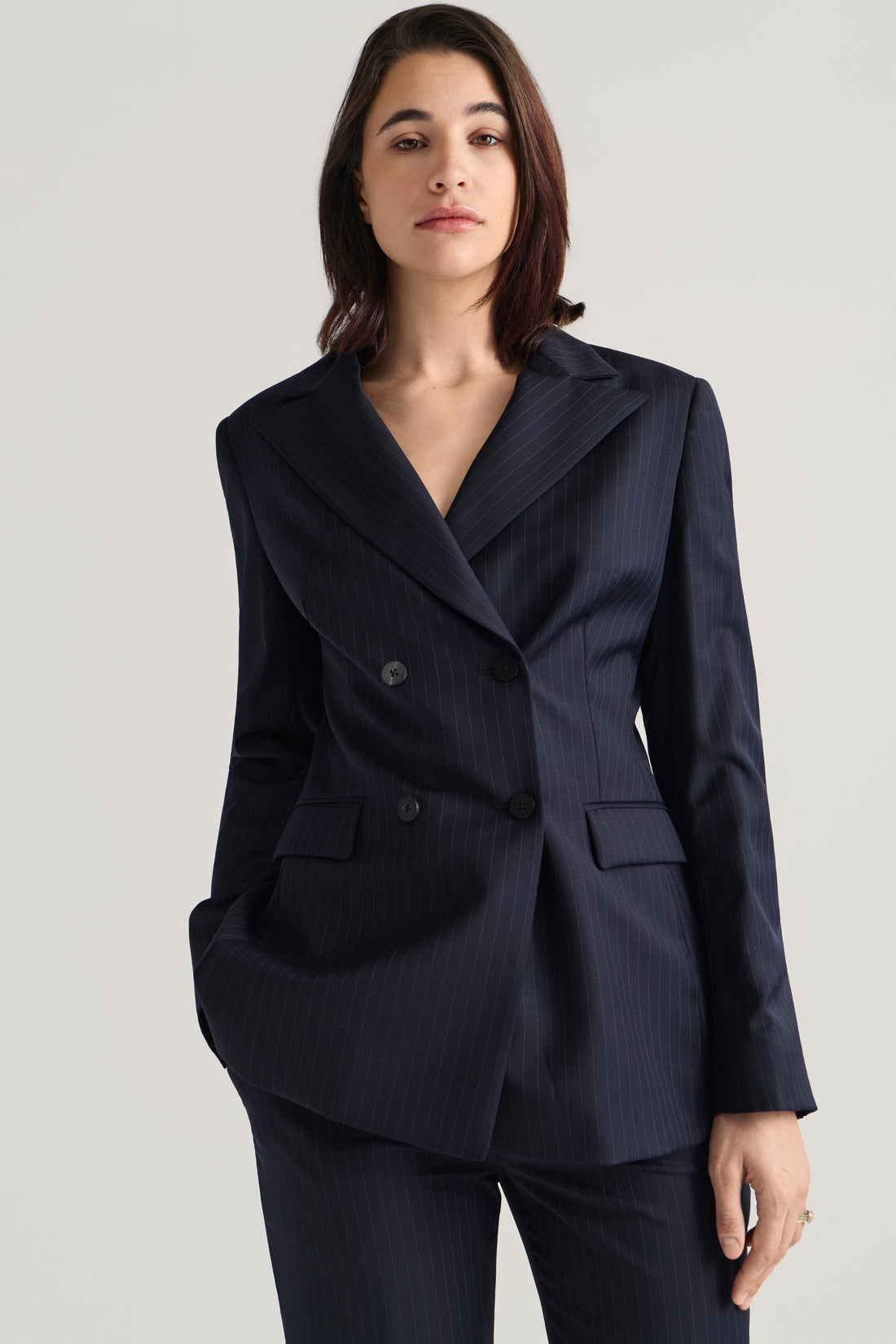 Arcadia Jacket - Navy Pinstripe