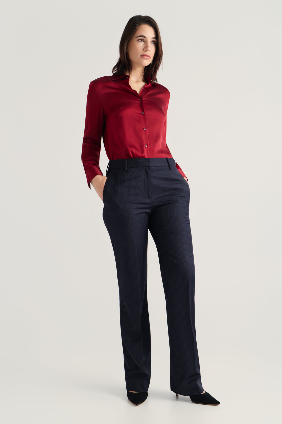 Arcadia Pants - Navy Pinstripe
