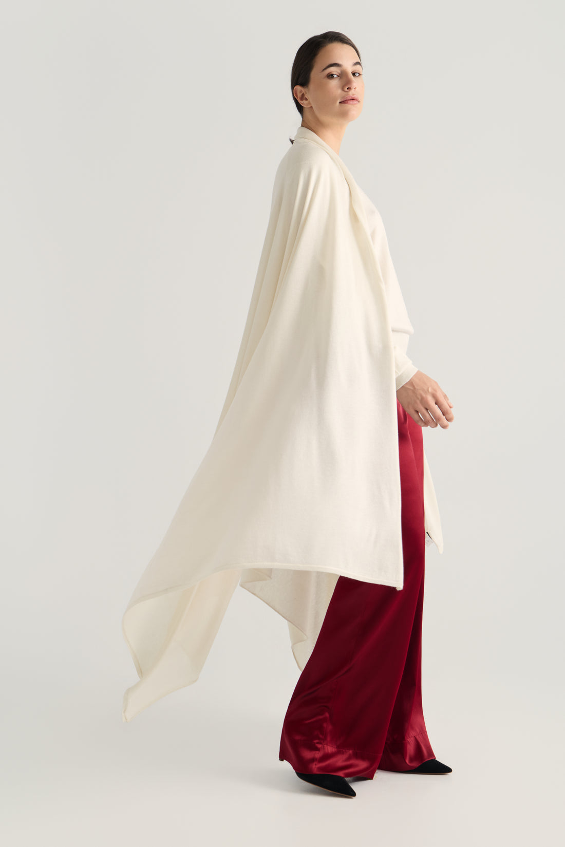 Aria Silk Cashmere Scarf- Ivory