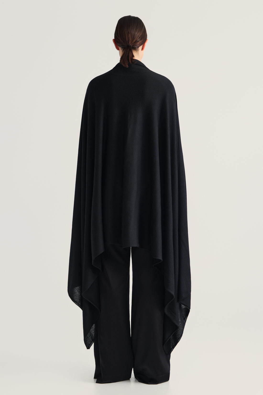 Aria Silk Cashmere Scarf- Black